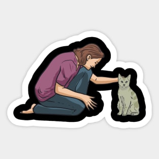 Petting Cat - Cats Sticker